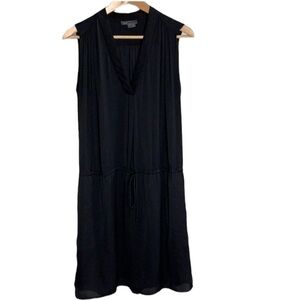 - Vince Black Silk Sleeveless V-neck Mini Dress